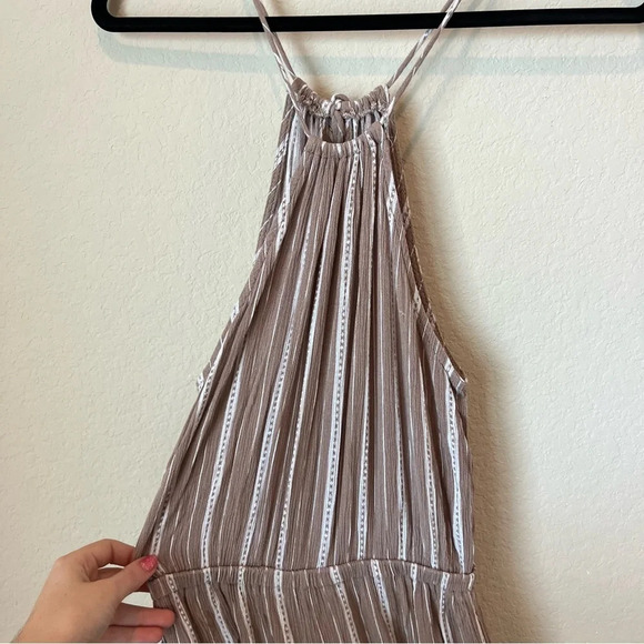 Lulus Ocean City Tan and White Striped Jumpsuit - Picture 4 of 9